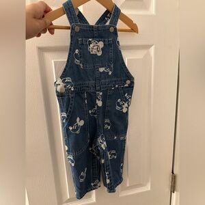 H&M Kids Blue Denim Overalls with Character Print